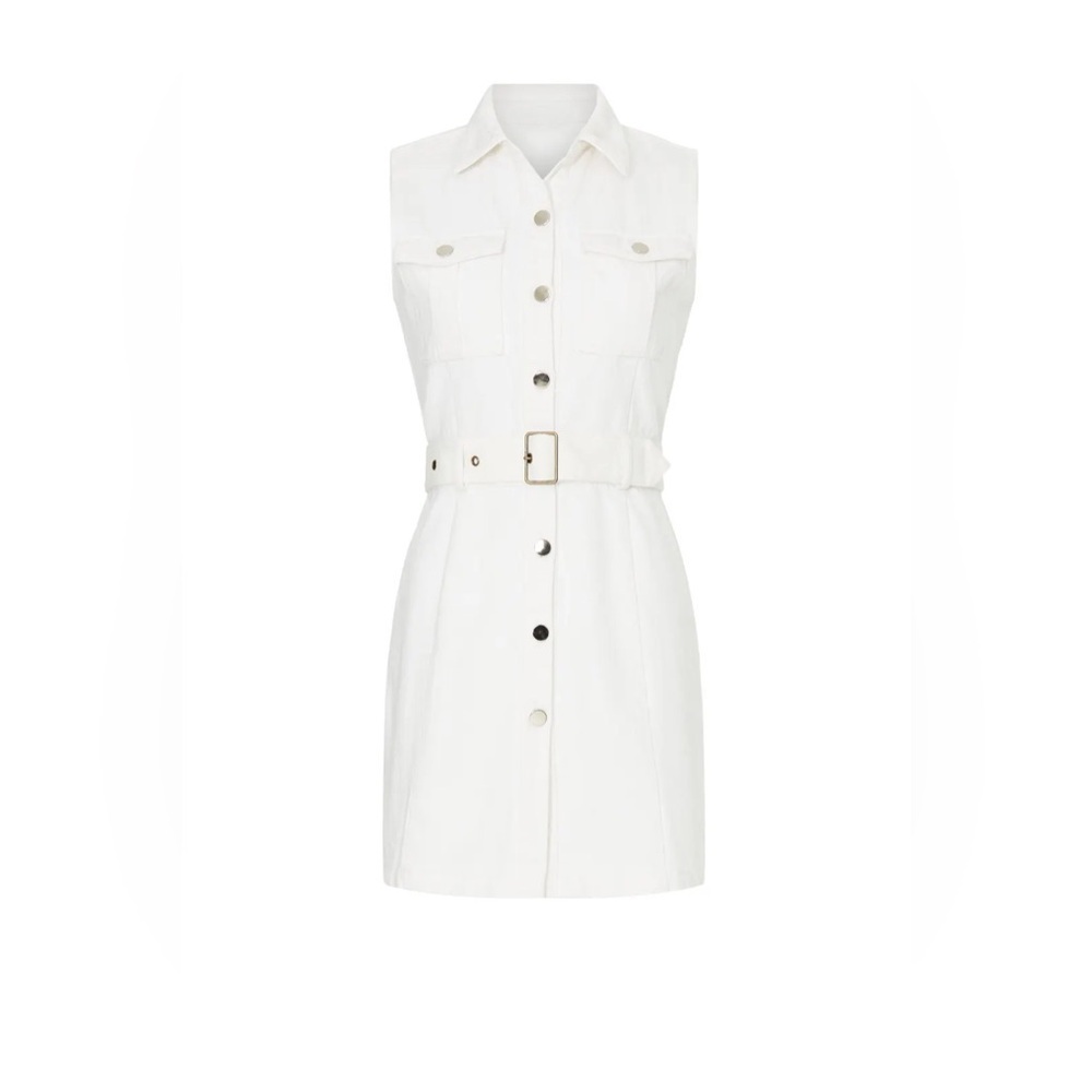 Area Stars White Denim Shirt Dress